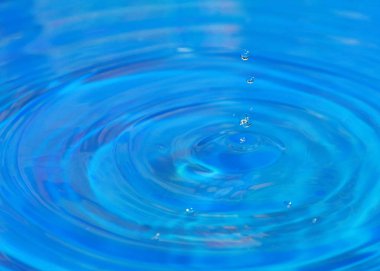 saf su damlacıkları ve sıvı yüzeyinde izleri