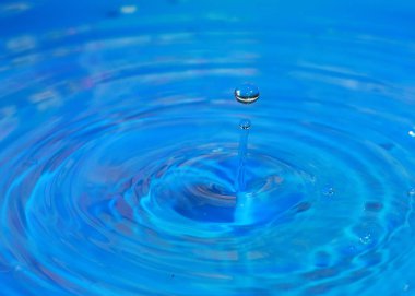 saf su damlacıkları ve sıvı yüzeyinde izleri