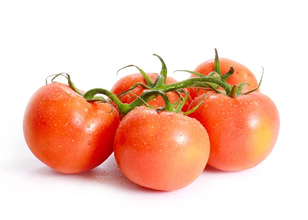 Dojrzałe Pomidory Zielonej Gałęzi Jako Element Żywności — Zdjęcie stockowe