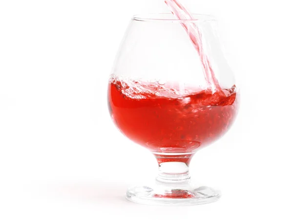 Éclaboussures Gouttes Dans Verre Tout Versant Vin Rouge — Photo
