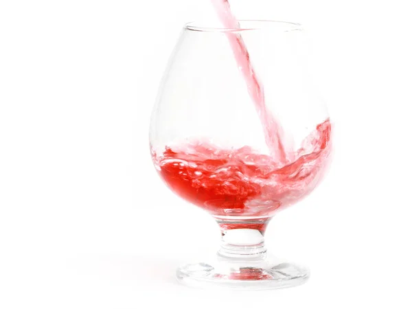 Splashes Drops Glass While Pouring Red Wine — Stock Photo, Image