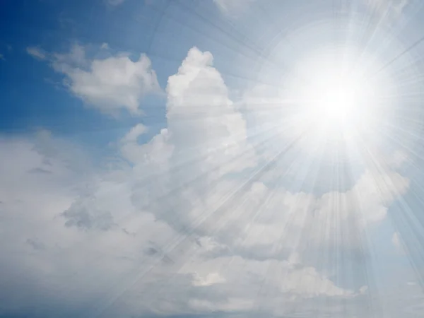 Sol Brillante Cielo Azul Como Paisaje Celestial —  Fotos de Stock