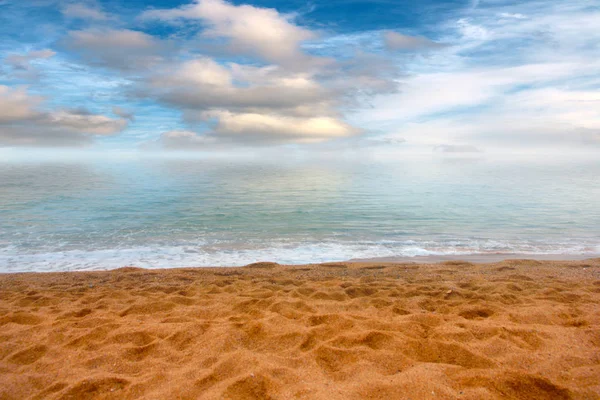 Beautiful Sandy Beach Mediterranean Coast Sea — Stock Photo, Image