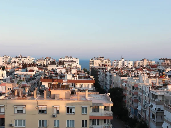 Summer Sunny Sky City Buildings Antalya Turkije — Stockfoto