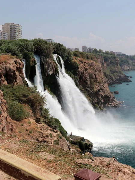 Strumień Wody Dolnego Wodospadu Duden Antalya Turcja — Zdjęcie stockowe