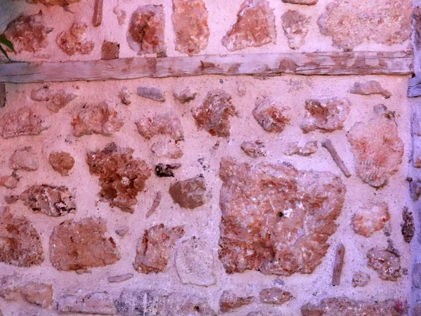 Стена Старого Города Кирпича Известняка Узорами — стоковое фото