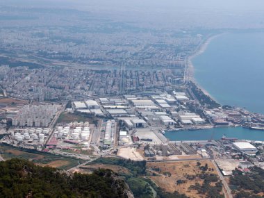 Antalya Türkiye'nin yerleşim alanları ve kıyı şeridi görünümü