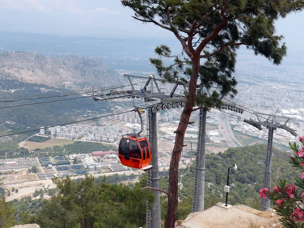 cabin cable road lift Tunek Tepe mountain in the suburbs of Antalya Turkey