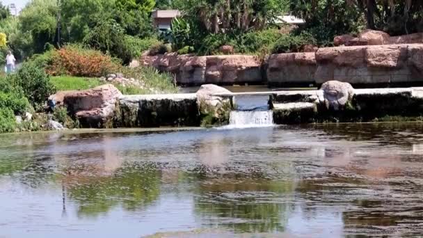 Parque Com Cachoeira Lower Duden Área Residencial Lara Cidade Antalya — Vídeo de Stock