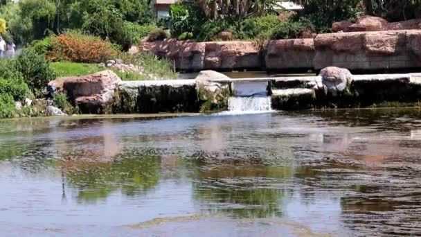 Parque Com Cachoeira Lower Duden Área Residencial Lara Cidade Antalya — Vídeo de Stock