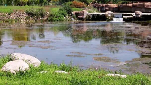 Park Met Waterval Lower Duden Woongebied Lara City Antalya Turkije — Stockvideo