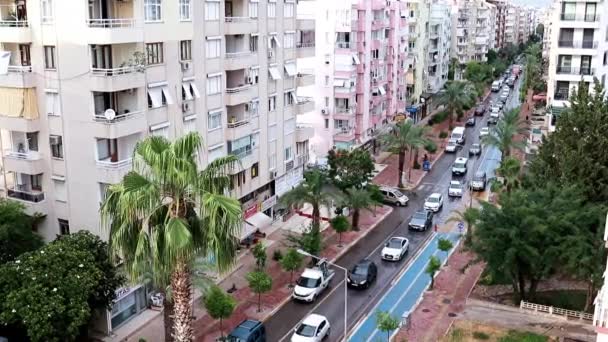 Häuser Und Transport Der Stadt Straße Antalya Truthahn — Stockvideo