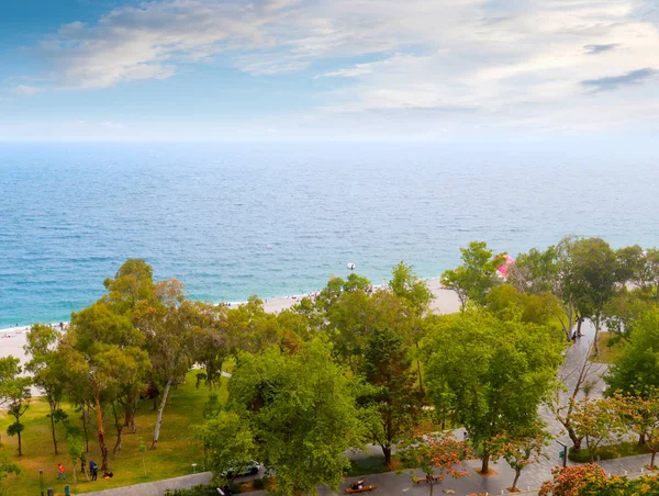 Camino Largo Costa Mediterránea Zona Del Parque Ciudad Antalya Turquía — Foto de Stock