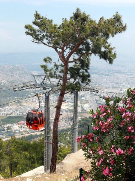 support cable road on a hillside near the city of Antalya Turkey