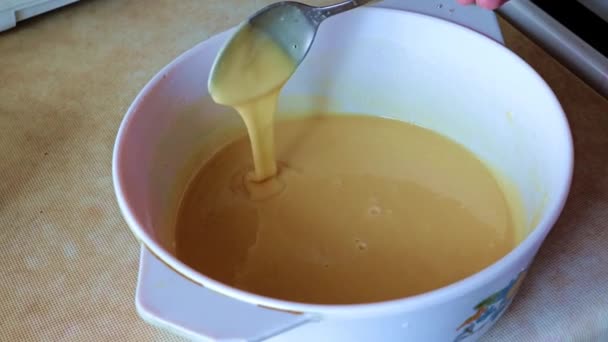 Process Preparing Sweet Pastry Culinary Baking — Stock Video