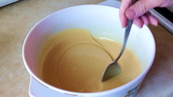 Process Preparing Sweet Pastry Culinary Baking — Stock Video