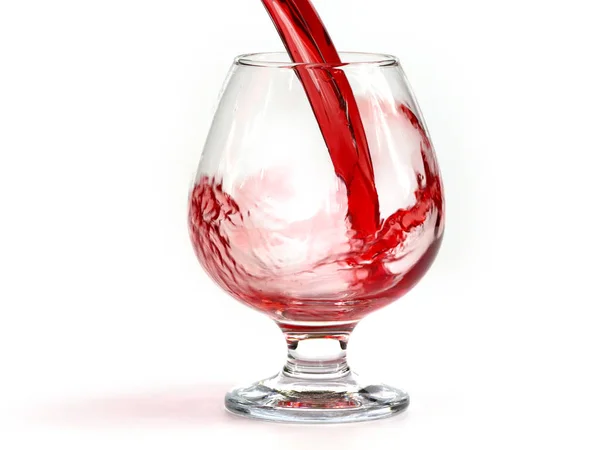 Потік Краплі Червоного Вина Вливанні Склянку — стокове фото