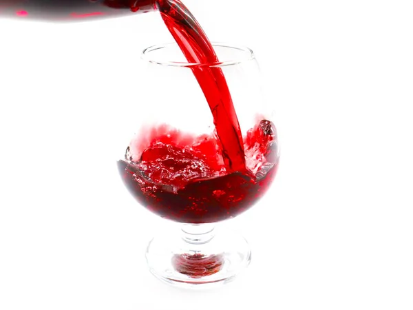 Strömungsmuster Von Rotwein Der Ein Glas Gegossen Wird — Stockfoto