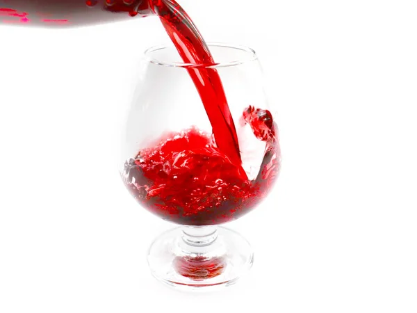 Strömungsmuster Von Rotwein Der Ein Glas Gegossen Wird — Stockfoto