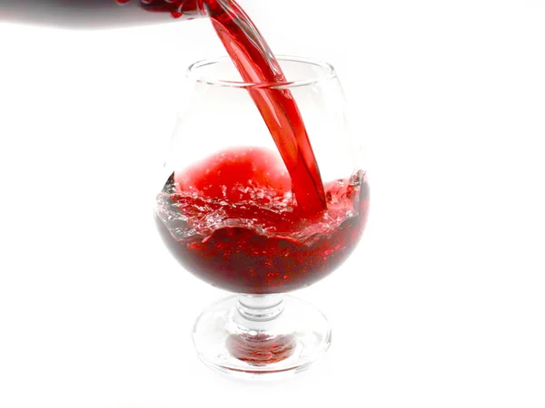 Strömungsmuster Von Rotwein Der Ein Glas Gegossen Wird — Stockfoto