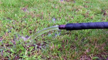 bir kauçuk hortum dan temiz su akışı