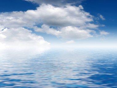 berrak gökyüzünün sudaki yansıması