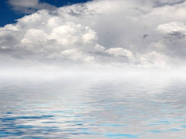 berrak gökyüzünün sudaki yansıması