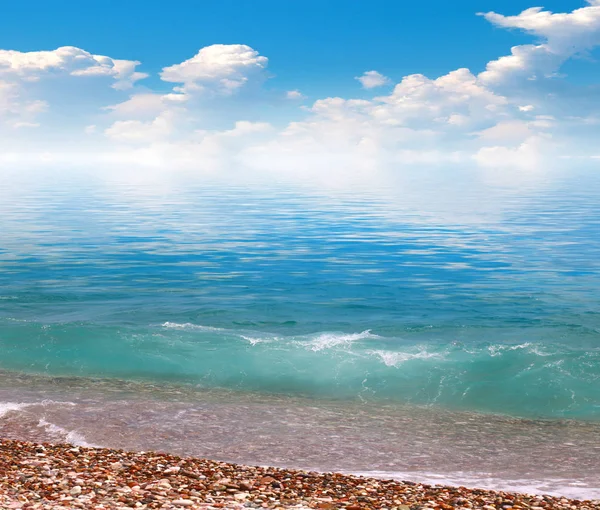 Schöner Sonniger Strand Mittelmeer — Stockfoto