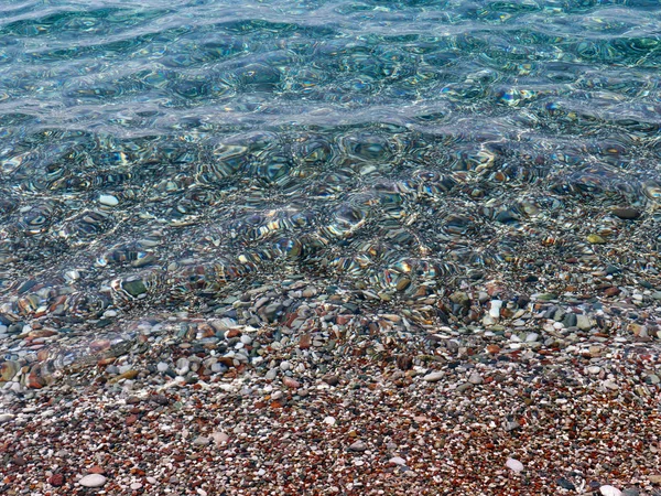 Eau Calme Limpide Plage Rocheuse Mer Méditerranée — Photo