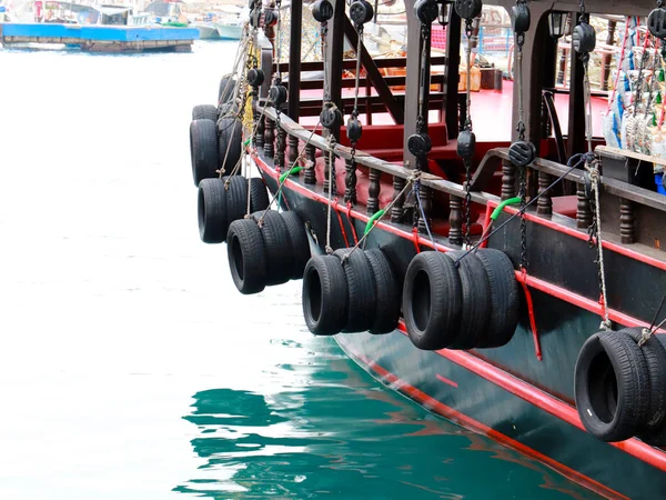 Éléments Extérieurs Bateau Plaisance Dans Port Commerce — Photo