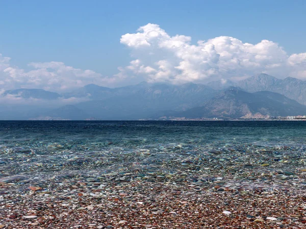 Pantai Gunung Laut Mediterania Kota Antalya Turki — Stok Foto