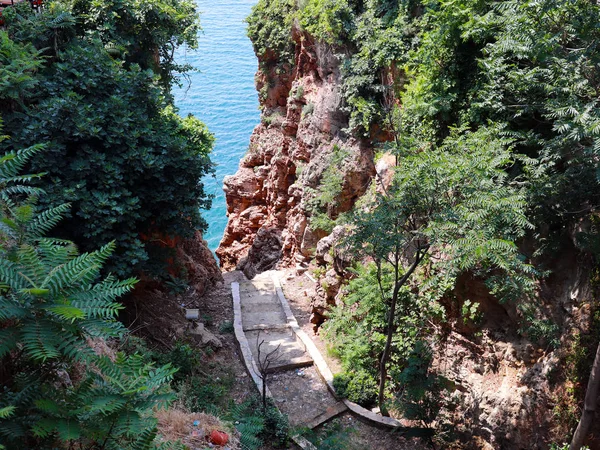 Sendero Para Caminar Sobre Fondo Del Mar Parque Ciudad Antalya —  Fotos de Stock