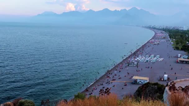 Paisaje Montaña Costa Ciudad Antalya Turquía — Vídeos de Stock