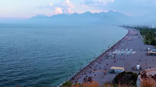 Горный Ландшафт Береговая Линия Города Анталья Турция — стоковое видео