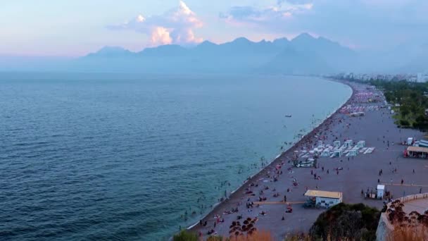 Горный Ландшафт Береговая Линия Города Анталья Турция — стоковое видео