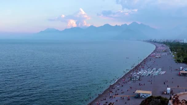 Paisaje Montaña Costa Ciudad Antalya Turquía — Vídeos de Stock