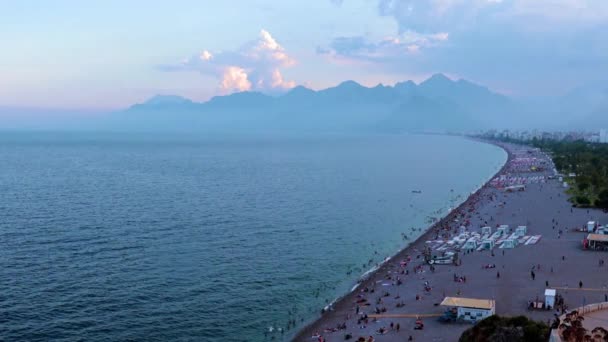 Hegyvidéki Táj Partvonal Város Antalya Törökország — Stock videók
