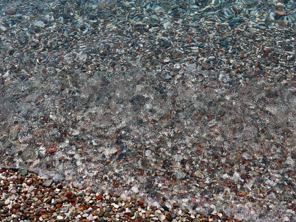 Surface Une Plage Galets Couverte Eau Mer — Photo