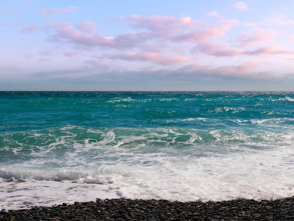 Красивий Сонячний Пляж Морського Узбережжя Місце Відпочинку — стокове фото