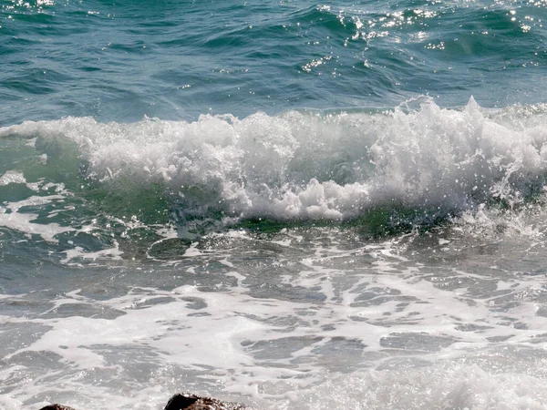 Rocky Shore Waves Mediterranean Sea — ストック写真