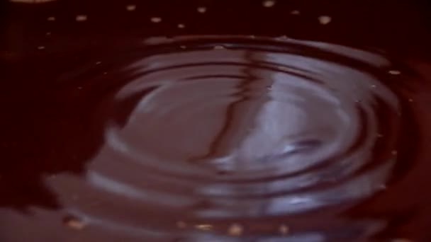 Drop Water Falling Surface Liquid Creates Bizarre Patterns — Stock Video