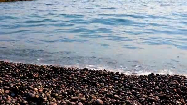 Waves Mediterranean Sea Wild Rocky Beach — ストック動画