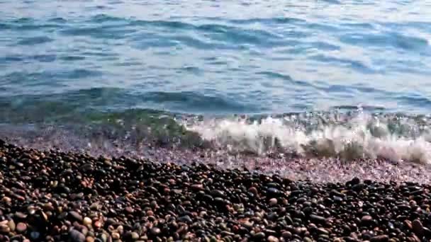 Belas Ondas Mar Costa Ensolarada — Vídeo de Stock