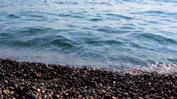 美しい海の波と日当たりの良い海岸線 — ストック動画