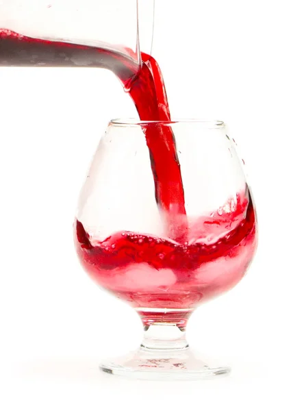 Arroyo Gotas Vino Tinto Llenar Vaso — Foto de Stock