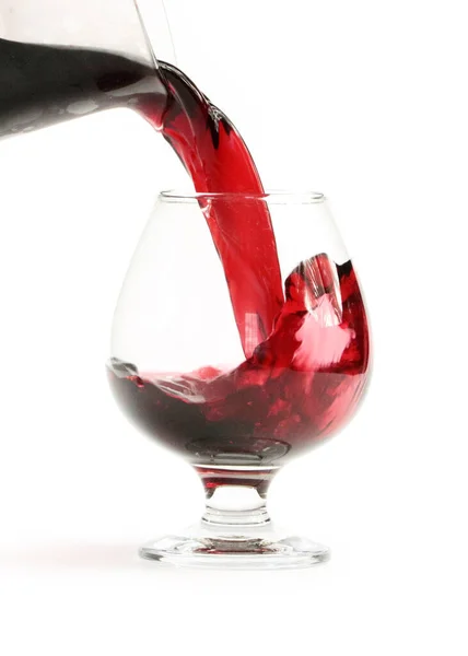 Stream Red Wine Fills Glass — Stock Photo, Image