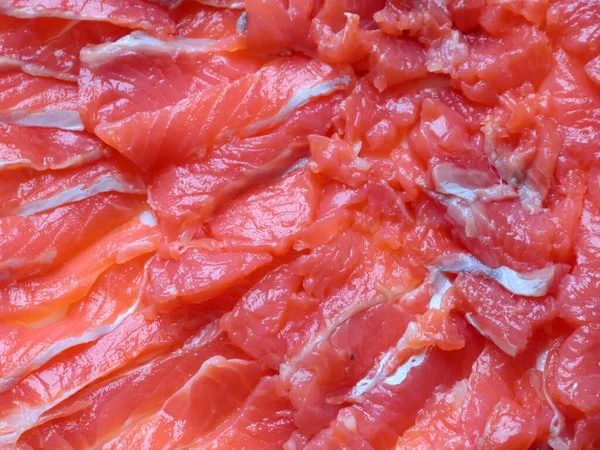 Pedaços Porcionados Truta Peixe Vermelho Salmão Como Deleite Para Jantar — Fotografia de Stock