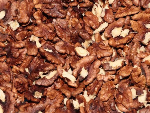 Cleared Parts Rind Kernel Ripe Walnut — Stock Photo, Image