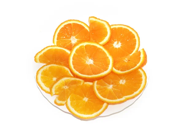 Scheiben Reife Orange Für Den Verzehr Zubereitet — Stockfoto