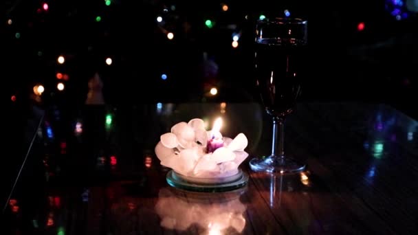 Light Burning Candle Festive New Year Illumination — Stock Video
